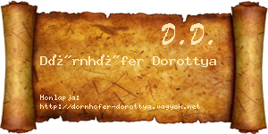 Dörnhöfer Dorottya névjegykártya